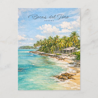 Bocas del Toro Panama Strand Wasserfarbe Ökotouris Feiertagspostkarte