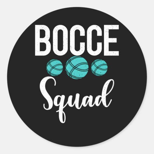 Bocce Ball Bocce Squad Runder Aufkleber (Vorderseite)