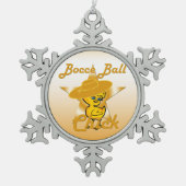 Bocce Ball Chick #10 Schneeflocken Zinn-Ornament (Vorderseite)