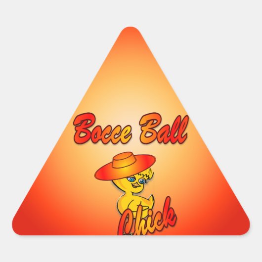 Bocce Ball Chick #5 Dreieckiger Aufkleber (Vorderseite)