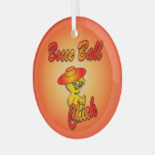 Bocce Ball Chick #5 Ornament Aus Glas (Vorderseite links)