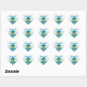 Bocce Ball Chick #7 Herz-Aufkleber (Blatt)