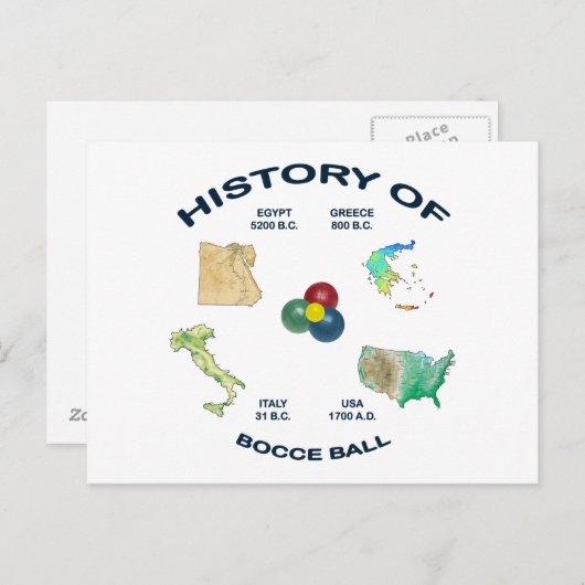 Bocce Ball History Postkarte (Vorne/Hinten)