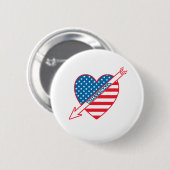 Bocce Ball-Patriot-Herz Button (Vorne & Hinten)