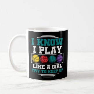 Bocce Ball Player Ich weiß, ich spiele wie ein Boc Kaffeetasse