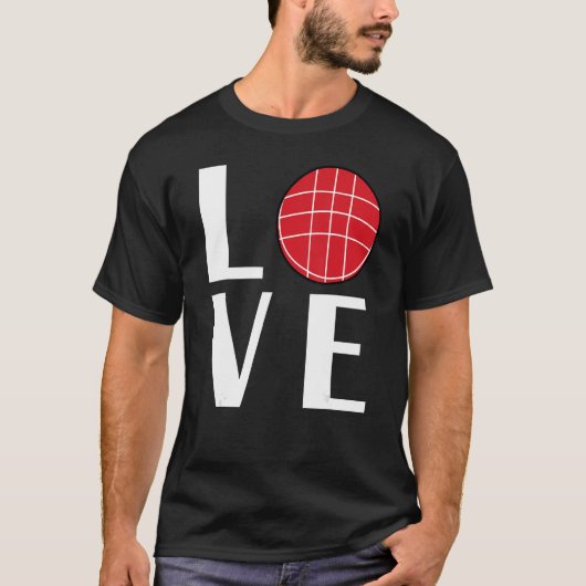 Bocce Ball Player-LIEBE T-Shirt (Vorderseite)
