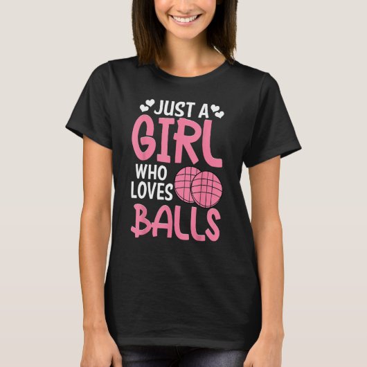Bocce Ball Player Nur ein Mädchen, das Bocce Liebe T-Shirt (Vorderseite)