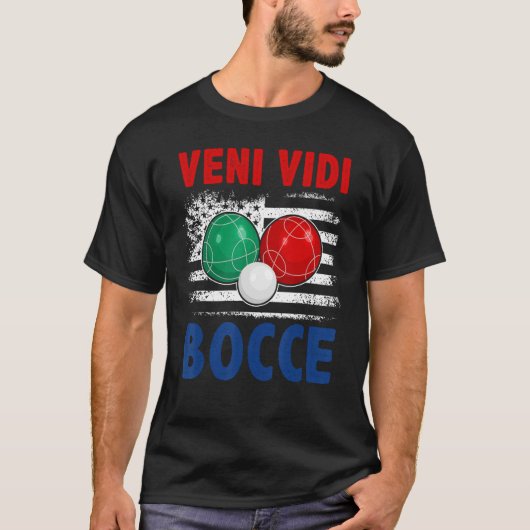 Bocce Ball Player USA Flag Patriotic 4 T-Shirt (Vorderseite)