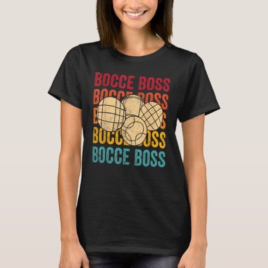 Bocce Ball Retro Bocce Boss T-Shirt (Vorderseite)
