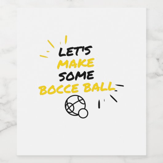 Bocce Ball Sportmacher Weinetikett (Einzelnes Label)