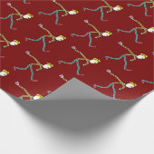 Bocce Ball Stickman Geschenkpapier (Ecke)