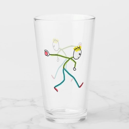 Bocce Ball Stickman Glas (Rückseite)