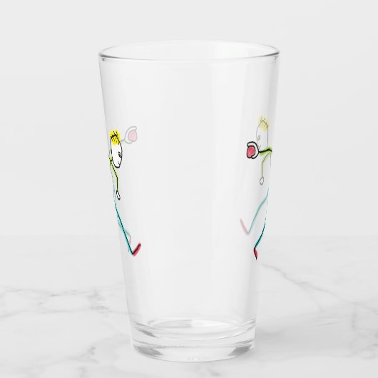 Bocce Ball Stickman Glas (Links)