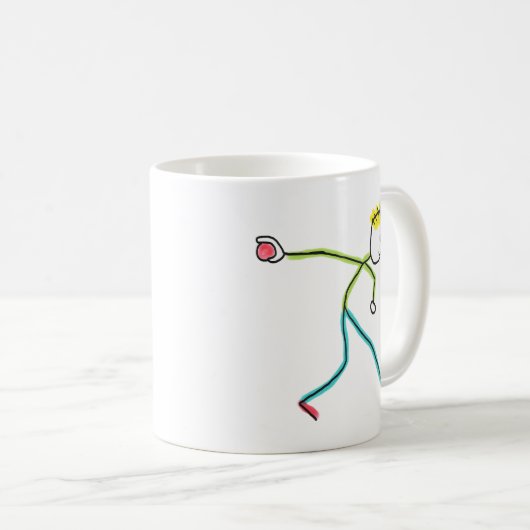 Bocce Ball Stickman Kaffeetasse (VorderseiteRechts)