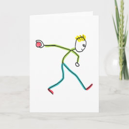 Bocce Ball Stickman Karte