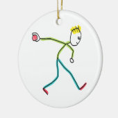Bocce Ball Stickman Keramik Ornament (Links)