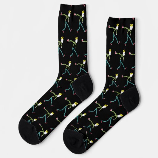 Bocce Ball Stickman Socken (Linkes Detail)