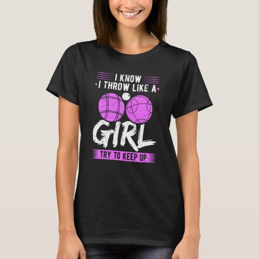 Bocce Ball Throw wie ein Girl-Boccia-Spieler T-Shirt (Vorderseite)
