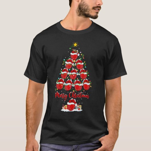 Bocce Ball Weihnachtsbaum Lichter Bocce Xmas T-Shirt (Vorderseite)