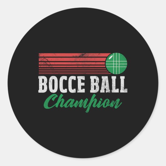 Bocce Byll Champion Italian Bocci Player Champ Dis Runder Aufkleber (Vorderseite)