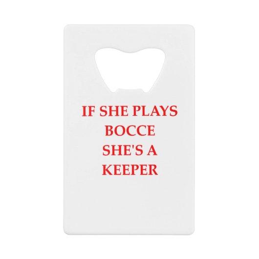 BOCCE GELDBEUTEL FLASCHENÖFFNER (Vorderseite)