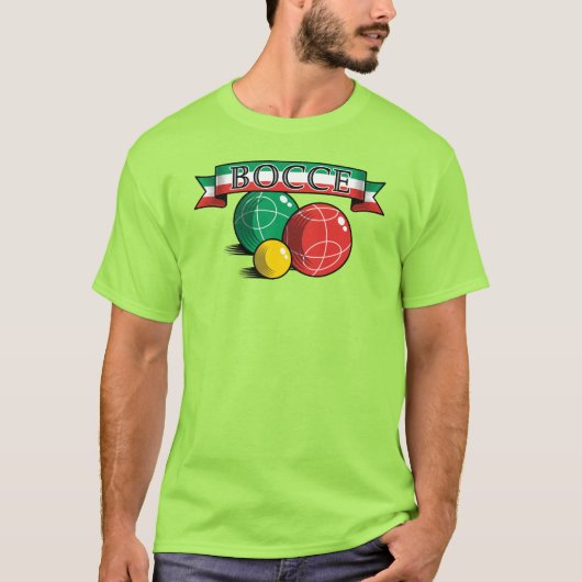 Bocce in der Fahne T-Shirt (Vorderseite)