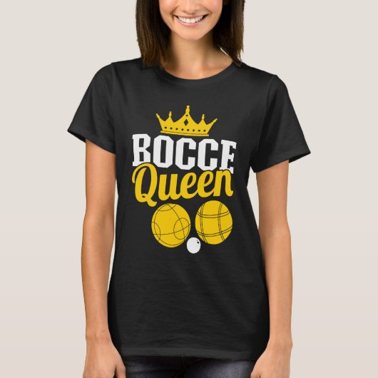 Bocce Queen Boccia Player Boules T-Shirt (Vorderseite)