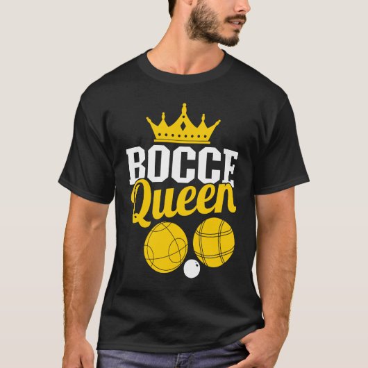 Bocce Queen Boccia Player Boules T-Shirt (Vorderseite)