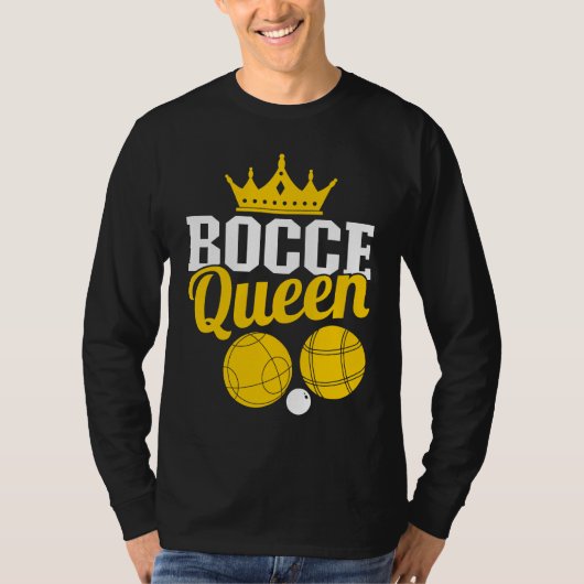 Bocce Queen Boccia Player Boules T-Shirt (Vorderseite)