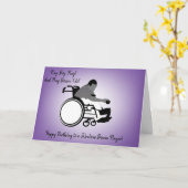 Boccia Boy in Rollstuhlkarte Karte (Gelbe Blume)