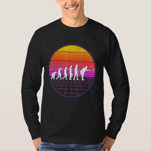 Boccia Evolution Vaporwave 70er Boule Petanque Boc T-Shirt (Vorderseite)