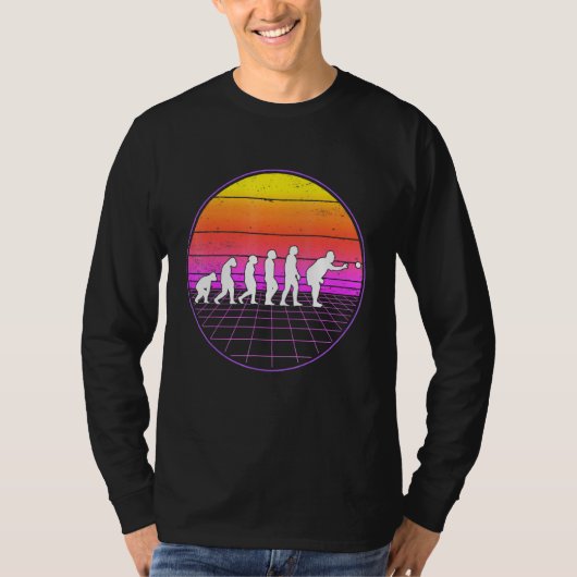 Boccia Evolution Vaporwave 70er Boule Petanque Boc T-Shirt (Vorderseite)