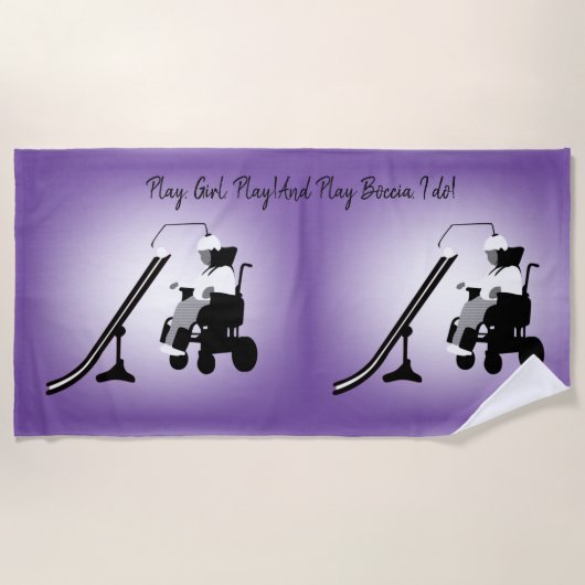 Boccia Girl mit Headrest und Ramp Strandtuch (Vorderseite)