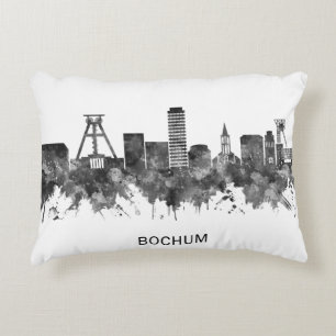 Bochum Germany Skyline BW Dekokissen