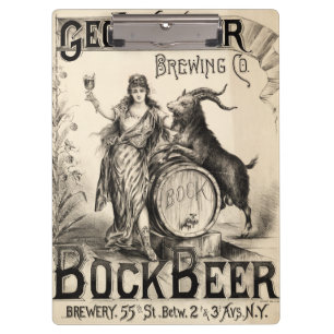 Bock Beer Brewing Co. Vintage Cooler für den Heimb Klemmbrett