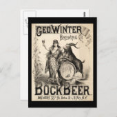Bock Beer Brewing Co. Vintage Retro Cool Postkarte (Vorne/Hinten)