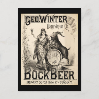 Bock Beer Brewing Co. Vintage Retro Cool Postkarte