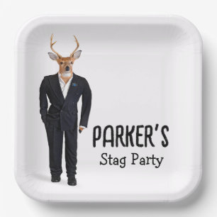 Bock im Smoking für Junggesellenabschied Pappteller