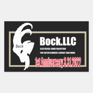 Bock.LLC　1st Anniversary ステッカー　スクエア Rechteckiger Aufkleber