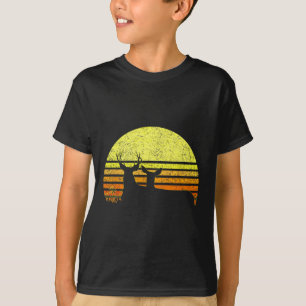 Bock-Maultierhirschjagd Vater Vintage Retro Sonne T-Shirt