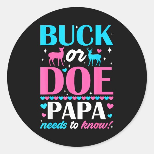 Bock oder Hirsch Papa muss wissen Hüter des Geschl Runder Aufkleber (Vorderseite)