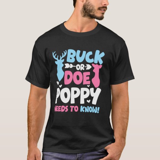 Bock Oder Hirschkuh Poppy Muss Wissen Geschlecht E T-Shirt (Vorderseite)