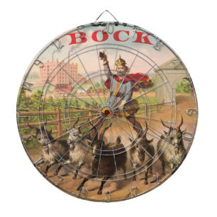 Bockbierkönig reitet Ziegen Dartboard Dartscheibe