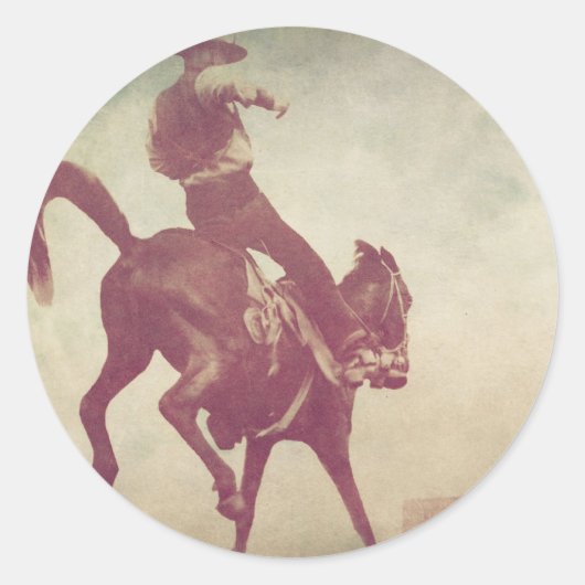 Bockender Bronco Runder Aufkleber (Vorderseite)