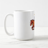 Bockendes Pferd mit dem Mann Kaffeetasse (Links)