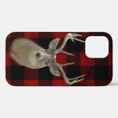 Bockhirsch auf Büffelkaromuster Case-Mate iPhone Hülle (Rückseite (Horizontal))