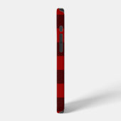 Bockhirsch auf Büffelkaromuster iPhone Hülle (Linke Seite)