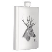 Bockkopf mit Monogramm Flachmann (Rechts)