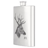 Bockkopf mit Monogramm Flachmann (Links)