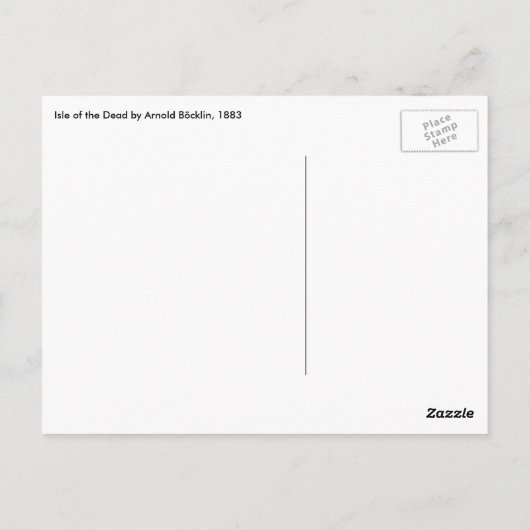 Bocklins Insel der Toten, dritte Version Postkarte (Rückseite)